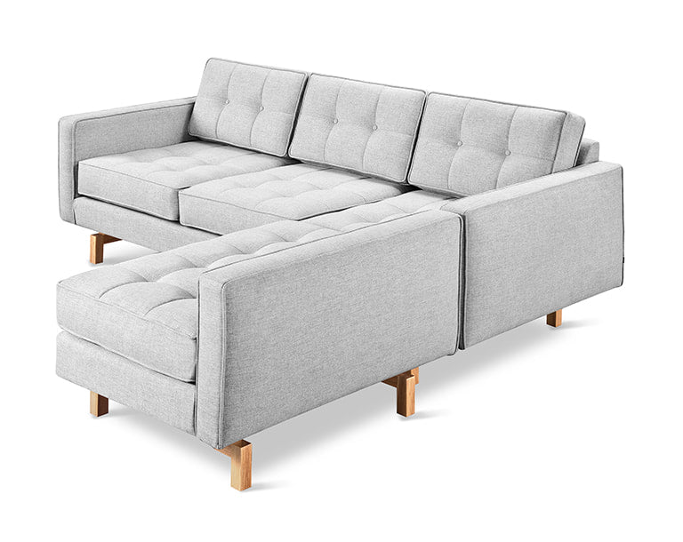 Gus* Modern JANE 2 Bayview Silver loft bi-sectional sofa with Natural Ash base