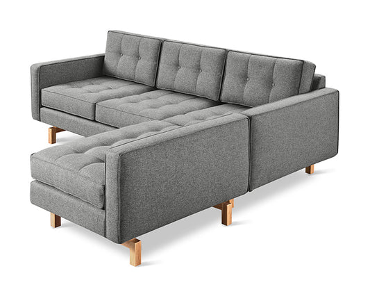 Gus* Modern JANE 2 Parliament Stone loft bi-sectional sofa with Natural Ash base