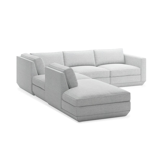 Gus* Modern PODIUM 5PC Seating Group A | Left - Bayview Silver