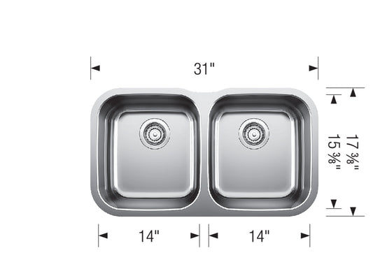 Blanco ESSENTIAL U 2 stainless undermount kitchen sink