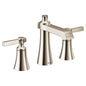 Moen TS6984NL | FLARA polished nickel widespread vanity faucet