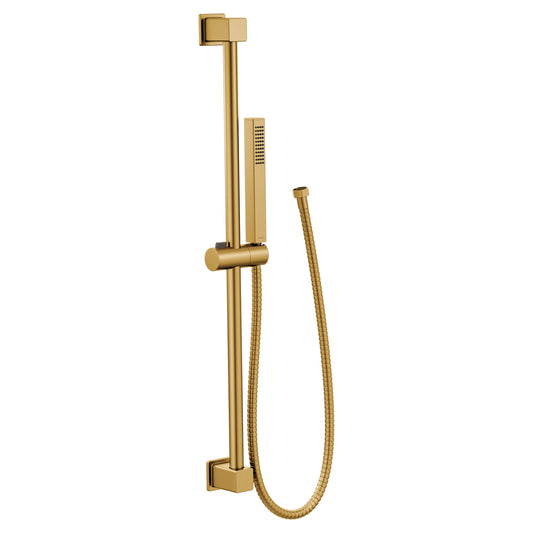 Moen S3880BG | gold handheld shower with slide bar