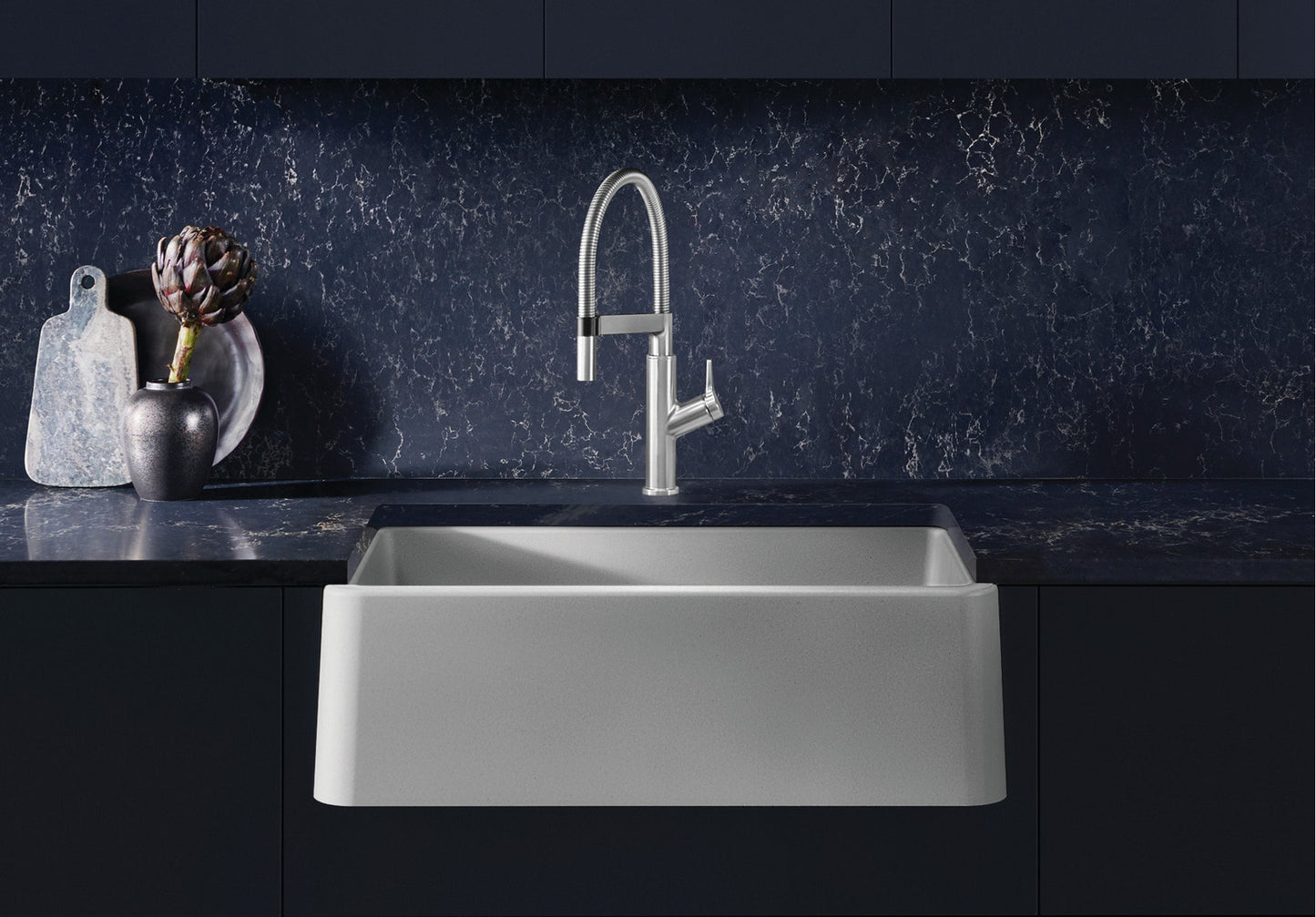 Blanco IKON 33 Anthracite Silgranit super single farmhouse kitchen sink