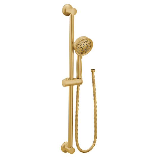 Moen Brushed Gold 4fx handheld shower with slide bar