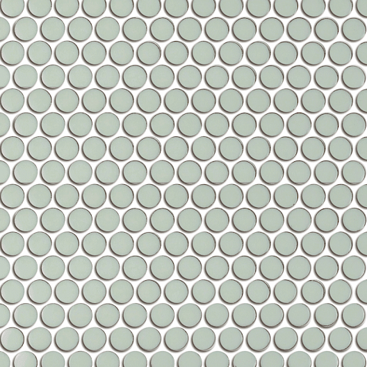 PENNY ROUND 3/4-inch Mint glossy mosaic wall tile