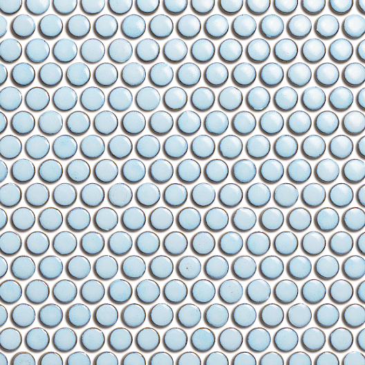 PENNY ROUND 3/4-inch Porcelain Blue glossy mosaic wall tile