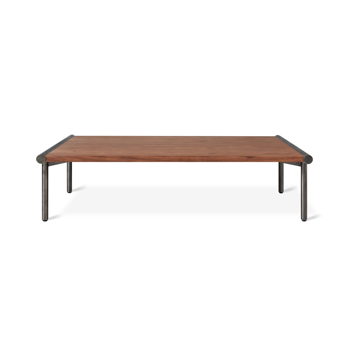 Gus* Modern MANIFOLD Natural Walnut rectangle coffee table