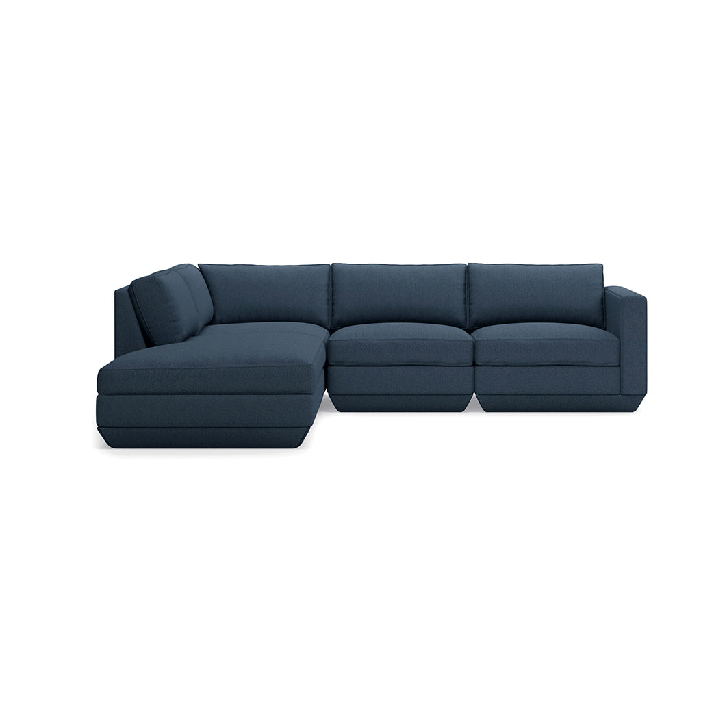 Gus* Modern PODIUM 4PC Lounge Sectional A | Left - Hanson Navy