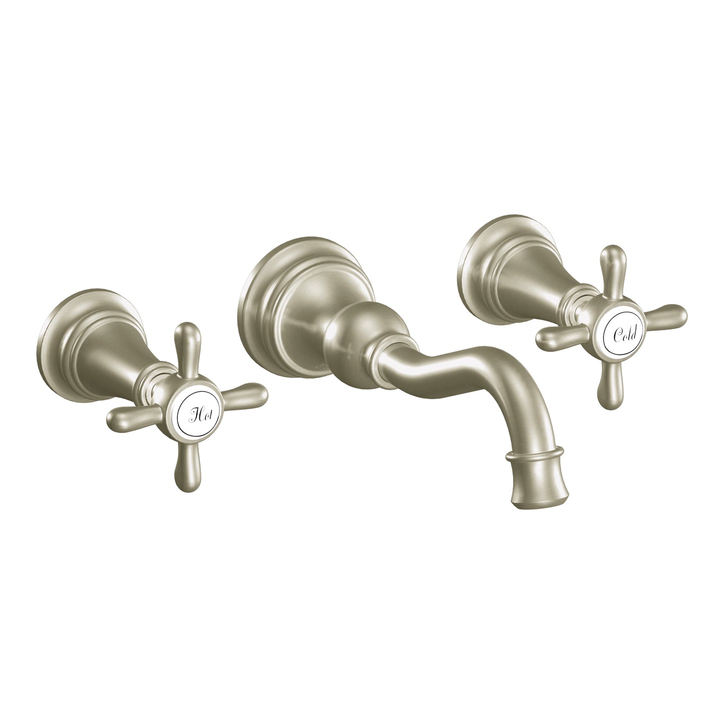 Moen TS42112BN | brushed nickel WEYMOUTH wall mount vanity faucet