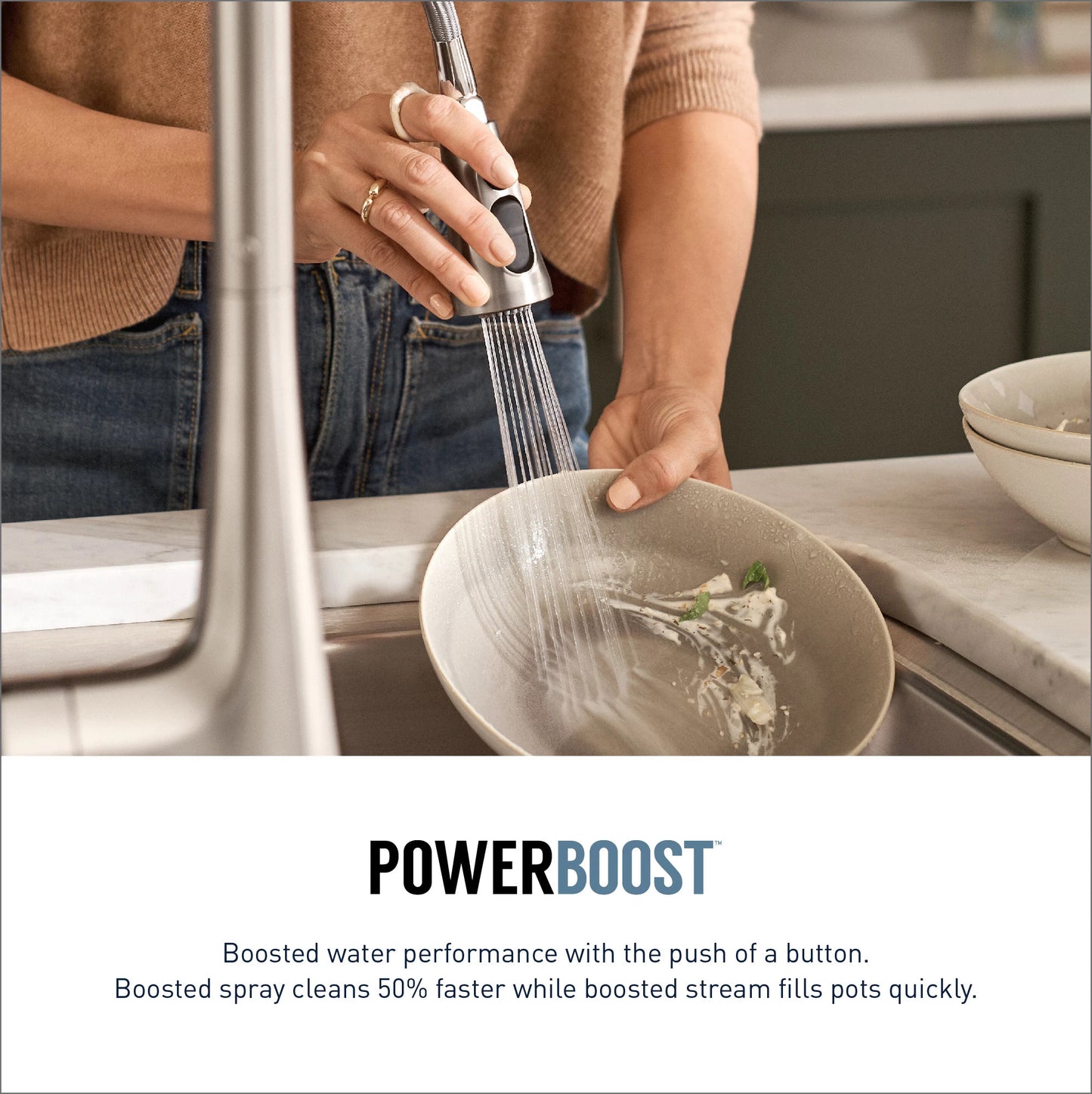 Moen BRANTFORD® Stainless hands-free kitchen faucet