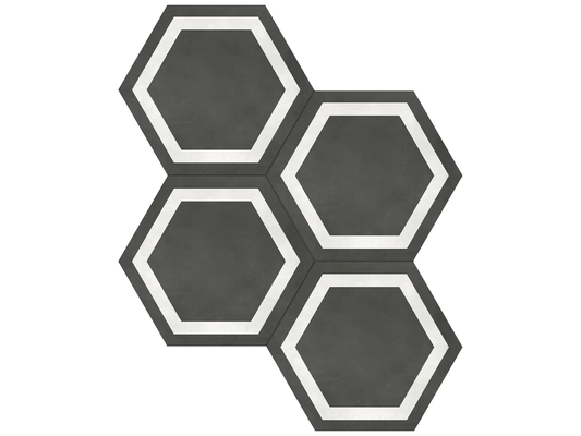 FORM Graphite Frame 7 x 8 hexagon matte porcelain wall / floor tile *price upon request*