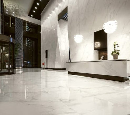 EK CALACATTA White 12 x 24 glossy porcelain wall / floor tile