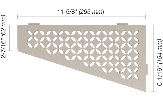 Schluter SES3D5TSBG | FLORAL greige quadrilateral shower shelf