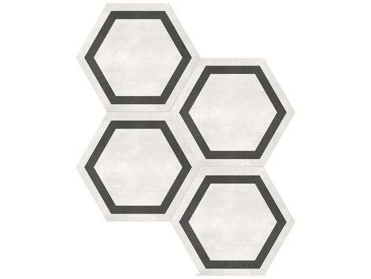 FORM  ivory frame 7 x 8 hexagon matte pressed tile *price upon request*