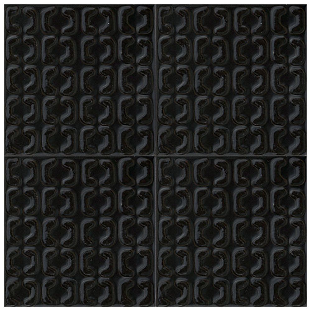 MEMORIA Nero 6 x 6 3D matte porcelain wall tile