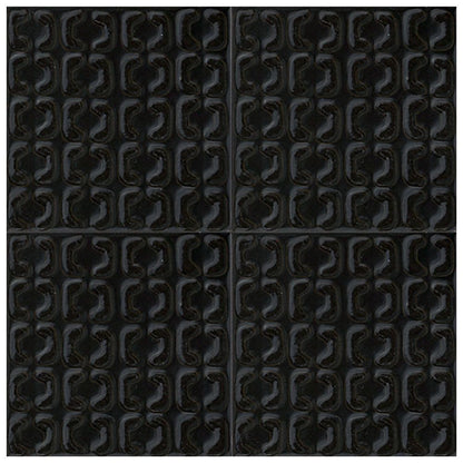 MEMORIA Nero 6 x 6 3D matte porcelain wall tile