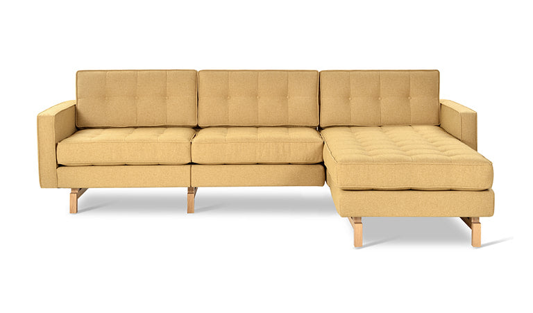 Gus* Modern JANE 2 Stockholm Camel bi-sectional sofa with Natural Ash base