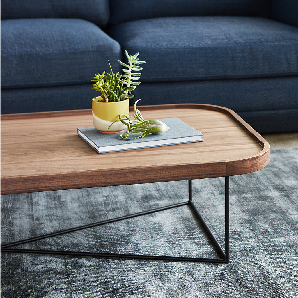 FLOOR MODEL | Gus* Modern PORTER Natural Walnut rectangle coffee table rectangle