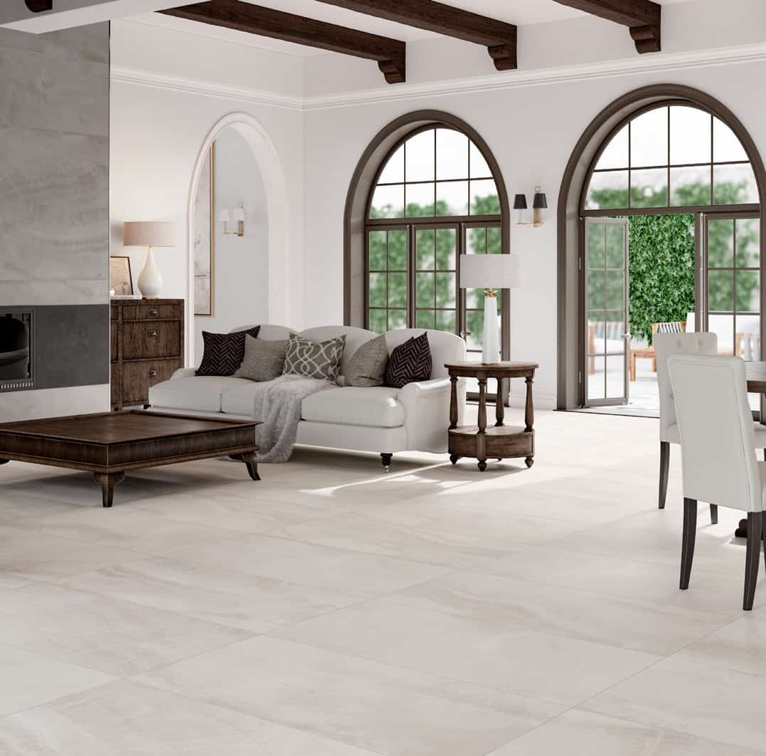 DURANGO Beige 24 x 24 matte marble style porcelain wall / floor tile