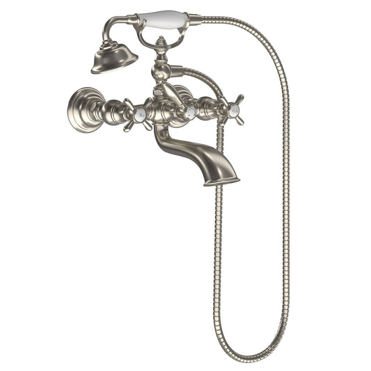 Moen WEYMOUTH® Brushed Nickel wall mount or freestanding tub filler - X handle