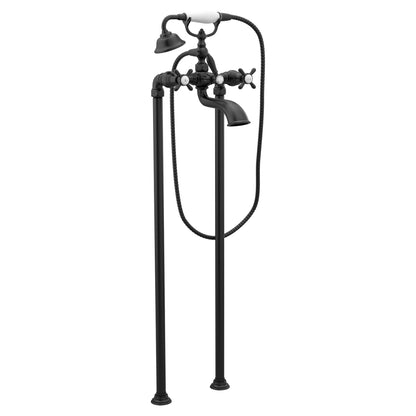 Moen WEYMOUTH® Matte Black wall mount or freestanding tub filler - X handle