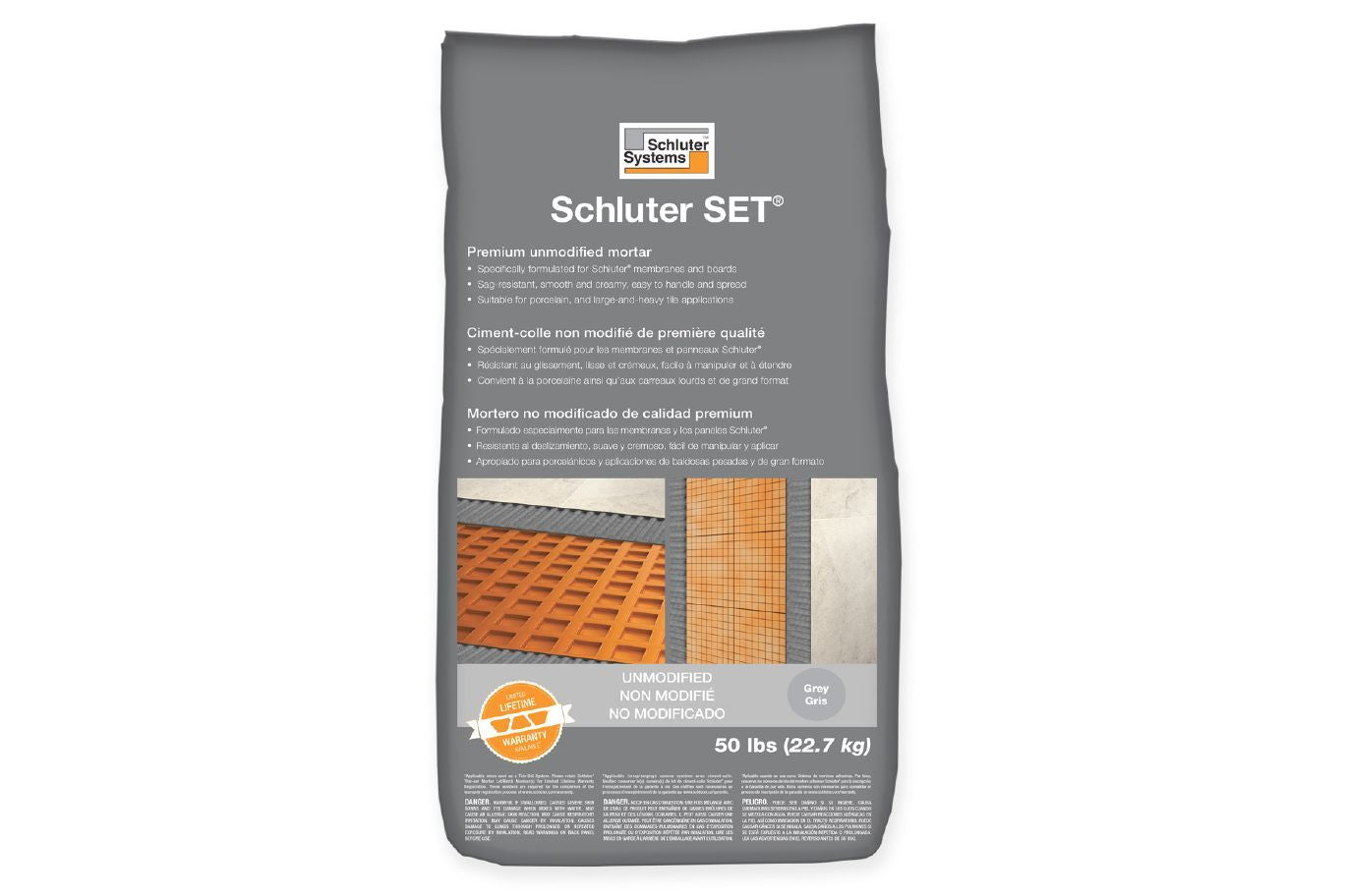 Schluter SET50G | grey unmodified thin-set mortar