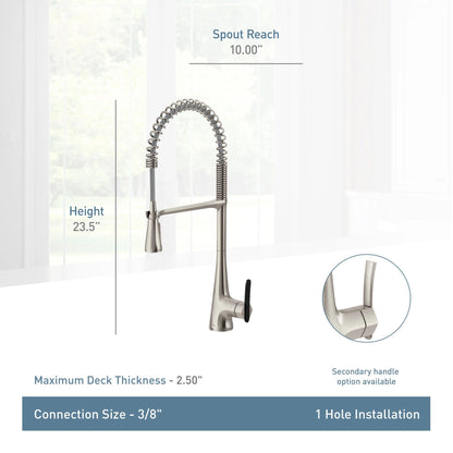 Moen S5235BL | black Sinema pulldown kitchen faucet