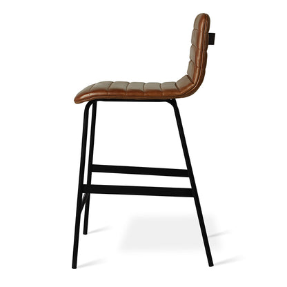 Gus* Modern LECTURE saddle brown leather counter stool