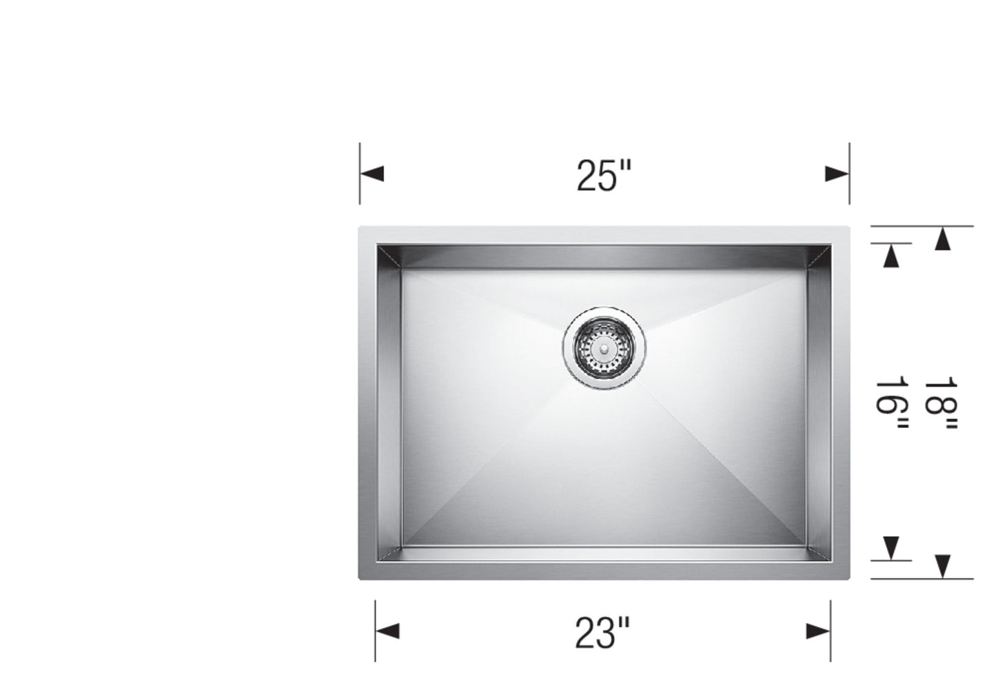 Blanco QUATRUS U 1 Stainless ADA undermount sink