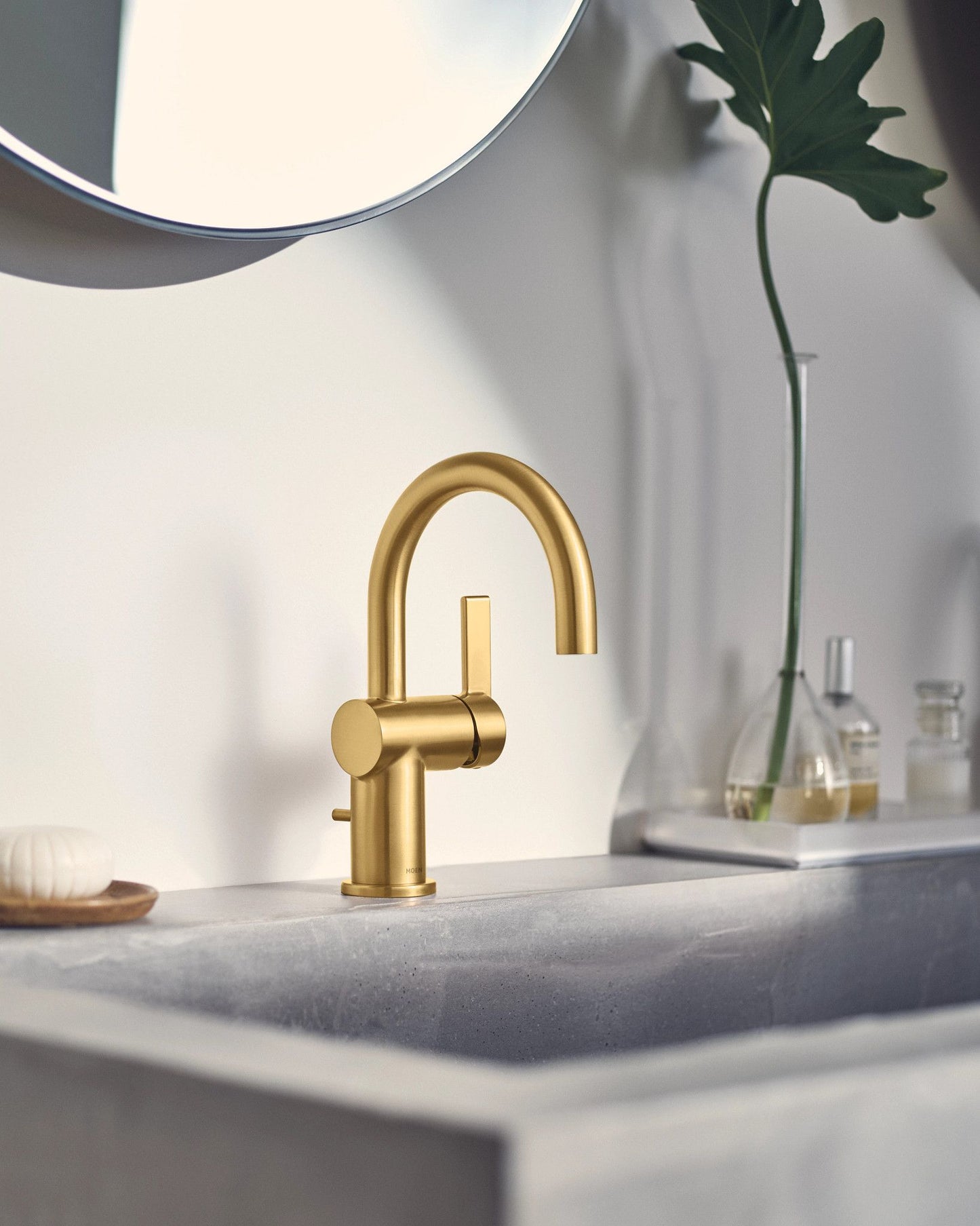 Moen CIA™ Brushed Gold single handle vanity faucet