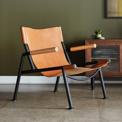 Gus* Modern WYATT Sling Chair - Sorrel Havana Leather