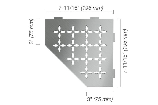 Schluter SES2D5EB | FLORAL stainless pentagonal shower shelf