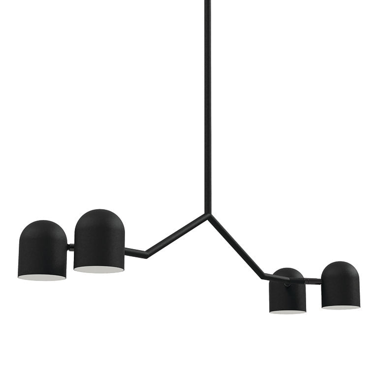 Gus* Modern TANDEM Black 4-head pendant light