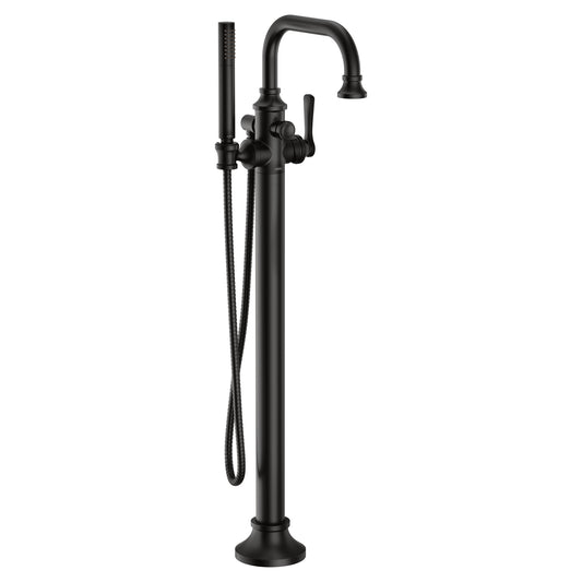 Moen COLINET Matte Black freestanding tub filler with hand shower