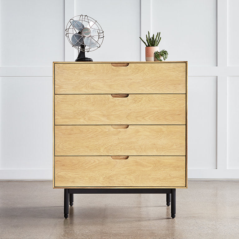 Gus* Modern MUNRO White Oak four-drawer dresser