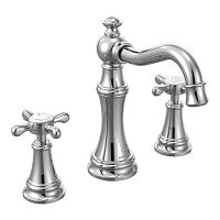 Moen TS42114 | WEYMOUTH chrome widespread vanity faucet - X handle