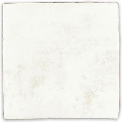 HEARTH White 4 x 4 zellige style matte ceramic wall tile