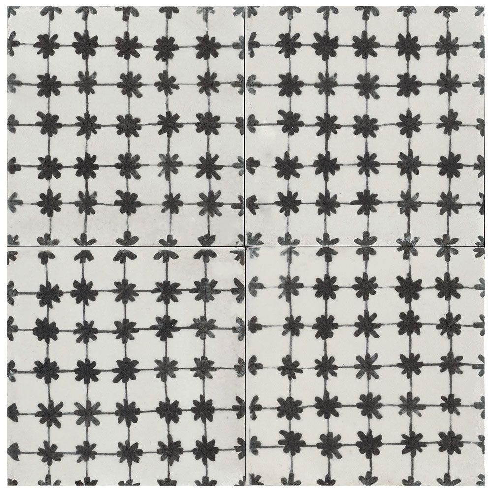 MEMORIA Nero Tappeto 1  6 x 6 glossy porcelain wall tile