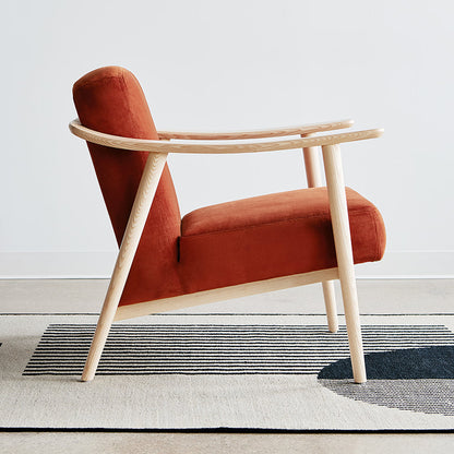 Gus* Modern BALTIC Velvet Russet chair with Natural Ash frame
