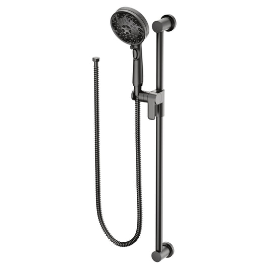 Moen Matte Black 5fx handheld showerhead with slide bar