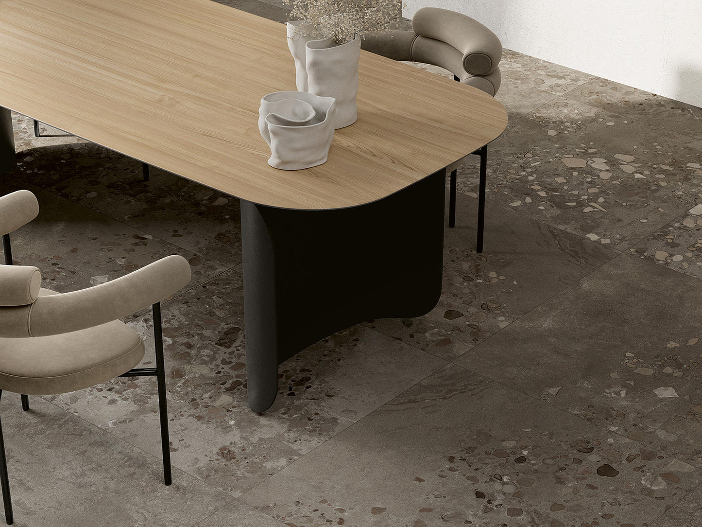 I COCCI SICILIANI Nero 24 x 24 stone effect matte wall / floor tile