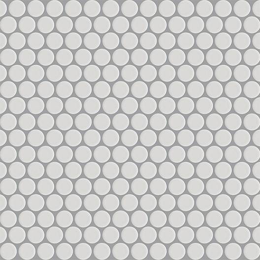 PENNY ROUND 3/4-inch Light Grey glossy mosaic wall tile