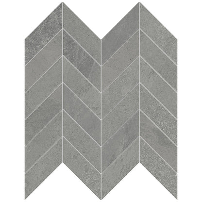 NUANCES Grey Mosaico Chevron 12 x 12 natural porcelain wall / floor tile