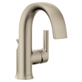 Moen DOUX™ Brushed Nickel single handle vanity faucet