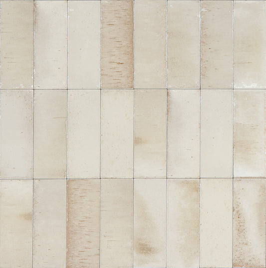 GLEEZE Beige 2 x 6 glossy porcelain wall tile