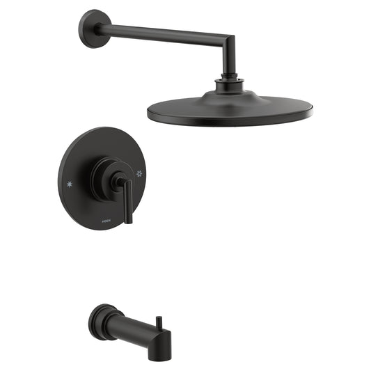 Moen ARRIS® Matte Black POSI-TEMP® tub & shower faucet w/ rainshower