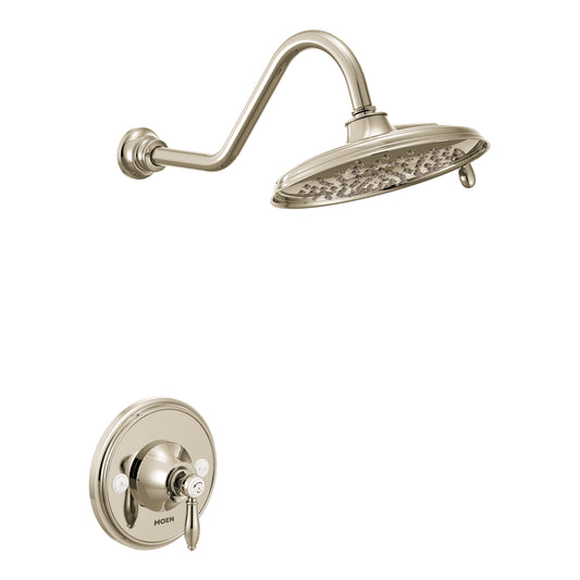 Moen WEYMOUTH® Polished Nickel POSI-TEMP® shower faucet w/ rainshower